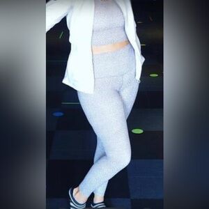 DYI tan with white leggings with matching long line bra